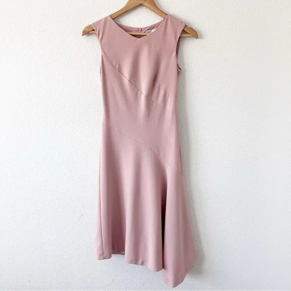 L.K Bennett Lenny Asymmetrical Wedding Guest Dress in Rose Pink - Picture 2 of 10